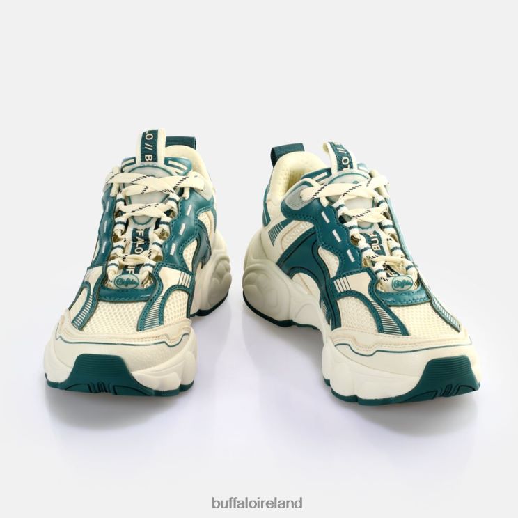Cream/Green Buffalo CLD Run Jog Sneakers Low vegan |Sneakers F06ZHH912 - Image 4