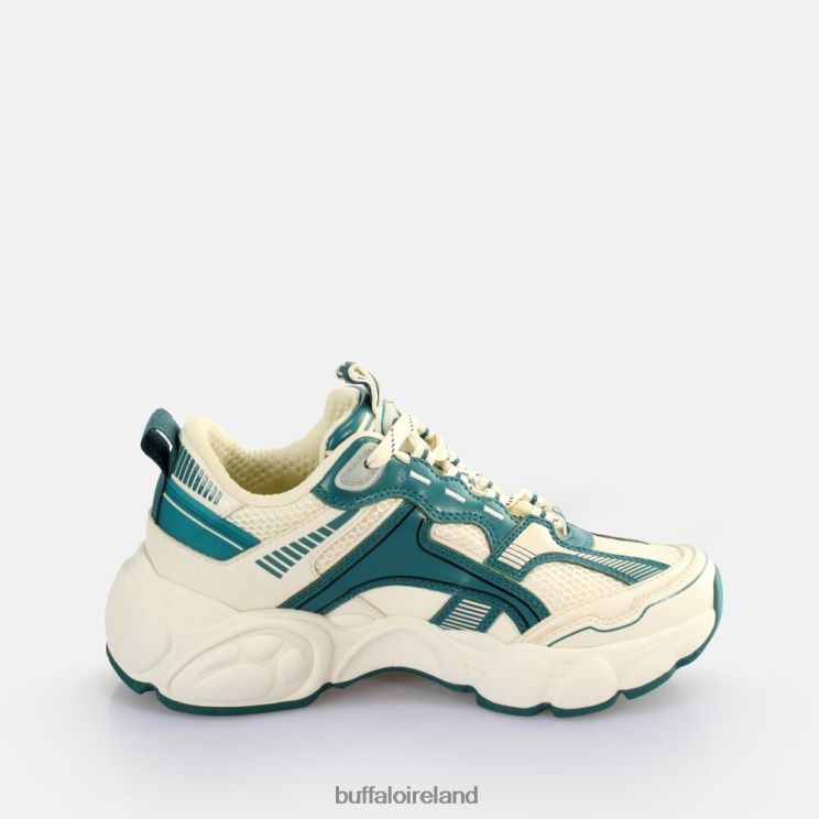 Cream/Green Buffalo CLD Run Jog Sneakers Low vegan |Sneakers F06ZHH912 - Image 5