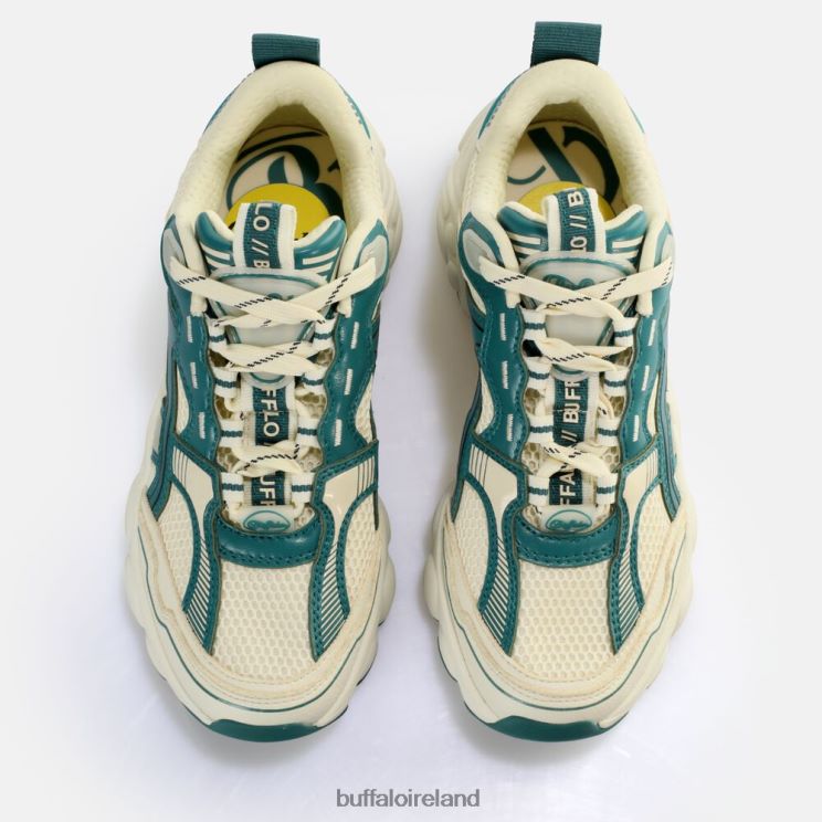Cream/Green Buffalo CLD Run Jog Sneakers Low vegan |Sneakers F06ZHH912 - Image 6