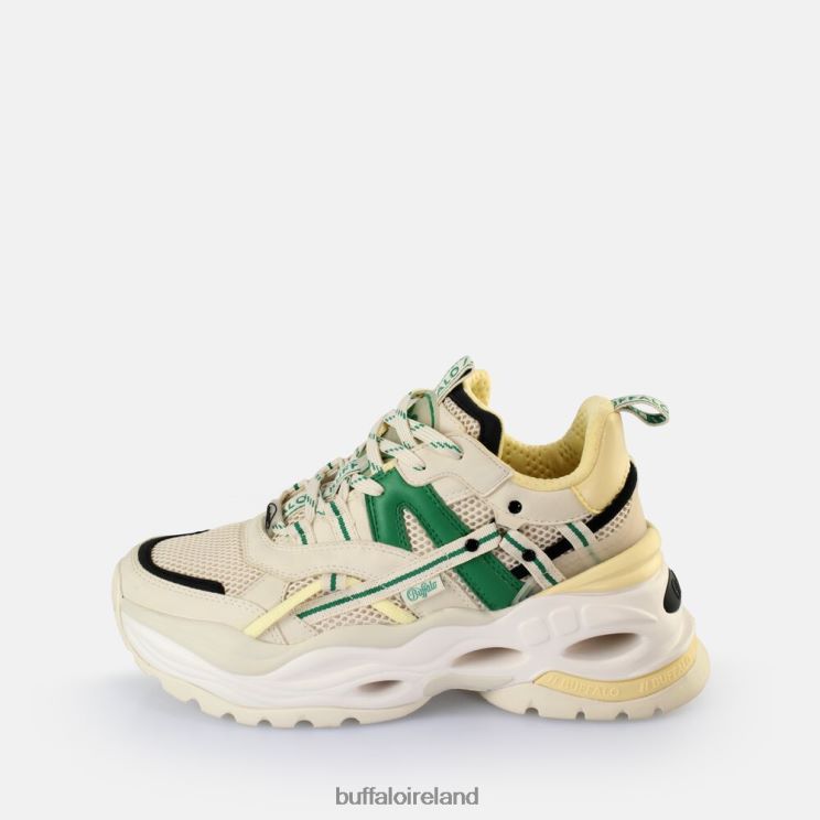 cream_green_buffalo_triplet_hollow_sneakers_low_vegan_sneakers_f06zhh17.jpg Cream/Green Buffalo Triplet Hollow Sneakers Low vegan |Sneakers F06ZHH17 - Image 1