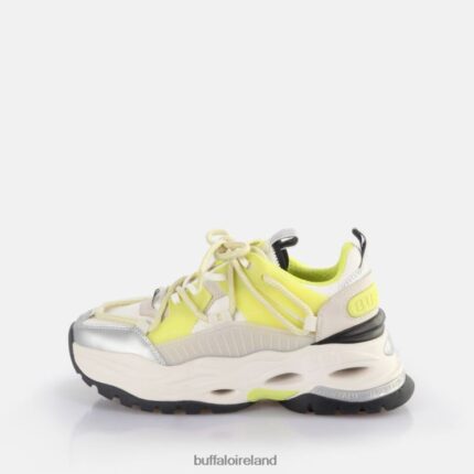 Cream/Lime Buffalo Triplet Lace Sneakers Low vegan |Sneakers F06ZHH744