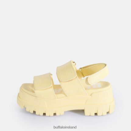 Croc-Effect Vanilla Buffalo Aspha SND Platform Sandals vegan |Sandals F06ZHH16