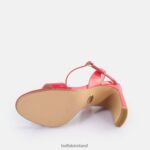 Dark Pink Buffalo Jean Neat Heeled Sandals vegan |Sandals F06ZHH41 - Image 7
