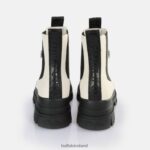 Eggshell/Black Buffalo Aspha Chelsea Mid Ankle Boot vegan |Boots F06ZHH478 - Image 3