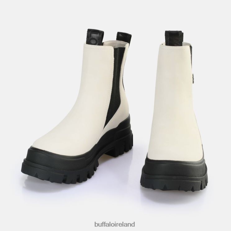 Eggshell/Black Buffalo Aspha Chelsea Mid Ankle Boot vegan |Boots F06ZHH478 - Image 4
