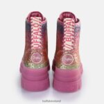 Fuchsia Buffalo Aspha Lace Up HI Ankle Boot vegan |Boots F06ZHH373 - Image 3