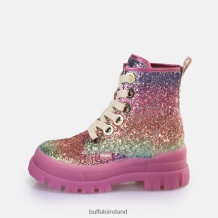 Fuchsia Buffalo Aspha Lace Up HI Ankle Boot vegan |Boots F06ZHH373