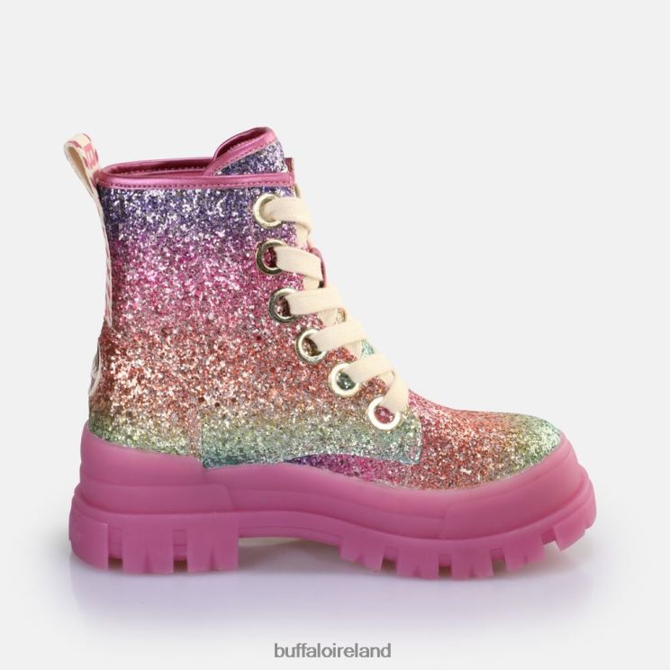 Fuchsia Buffalo Aspha Lace Up HI Ankle Boot vegan |Boots F06ZHH373 - Image 6