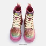 Fuchsia Buffalo Aspha Lace Up HI Ankle Boot vegan |Boots F06ZHH373 - Image 7