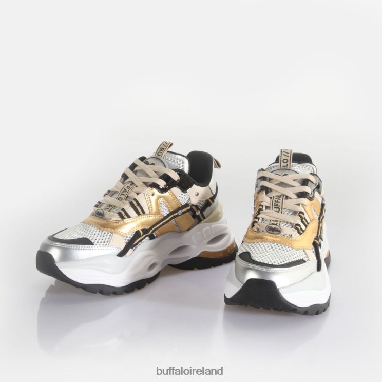 Gold/Silver/Black Buffalo Triplet Hollow trainer Low vegan |Sneakers F06ZHH129 - Image 4
