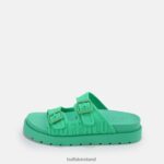 Green Buffalo Eve Sol platform sandals vegan |Slides F06ZHH460