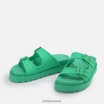 Green Buffalo Eve Sol platform sandals vegan |Slides F06ZHH460 - Image 4