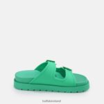 Green Buffalo Eve Sol platform sandals vegan |Slides F06ZHH460 - Image 7
