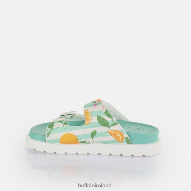 Green/Orange Buffalo Eve Sol Platform Slide vegan |Slides F06ZHH291 - Image 4