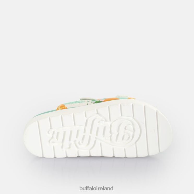 Green/Orange Buffalo Eve Sol Platform Slide vegan |Slides F06ZHH291 - Image 5