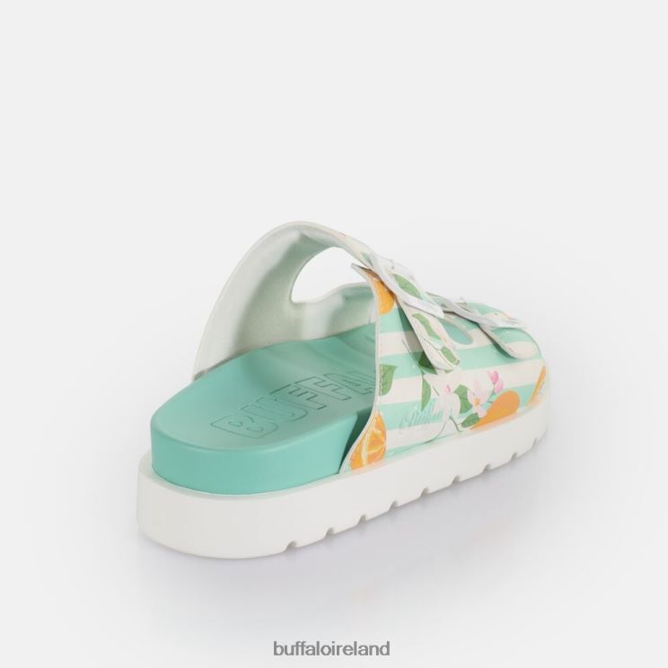 Green/Orange Buffalo Eve Sol Platform Slide vegan |Slides F06ZHH291 - Image 6