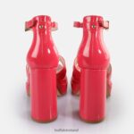 Hot Pink Buffalo May Cross Heeled Sandals vegan |Sandals F06ZHH527 - Image 5