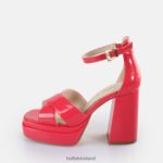 Hot Pink Buffalo May Cross Heeled Sandals vegan |Sandals F06ZHH527 - Image 6