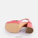 Hot Pink Buffalo May Cross Heeled Sandals vegan |Sandals F06ZHH527 - Image 7