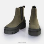 Khaki/Black Buffalo Raven Chelsea Ankle-Boot vegan |Boots F06ZHH488 - Image 4