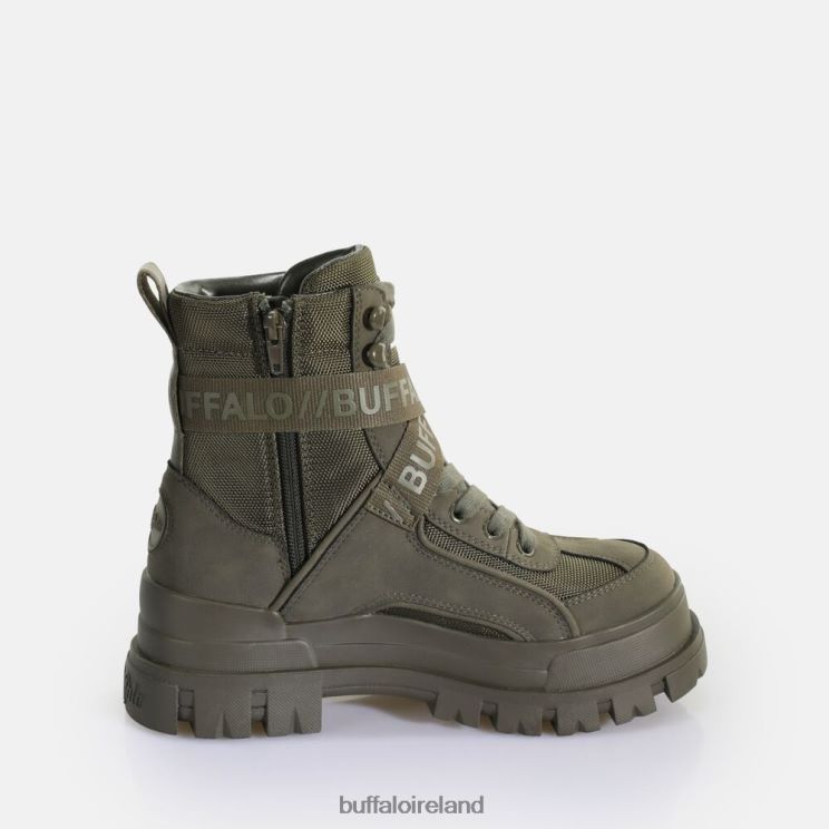 Khaki Buffalo Aspha Com1 Laceup Mid vegan ankle boot |Boots F06ZHH582 - Image 5