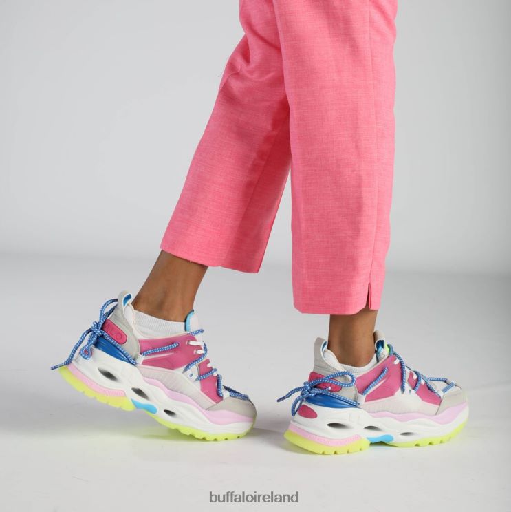 Light Grey/Neon Multicolour Buffalo Triplet Lace Sneakers Low vegan |Sneakers F06ZHH747 - Image 2