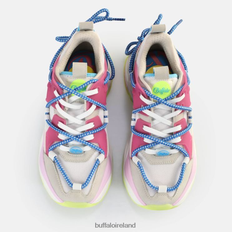 Light Grey/Neon Multicolour Buffalo Triplet Lace Sneakers Low vegan |Sneakers F06ZHH747 - Image 3