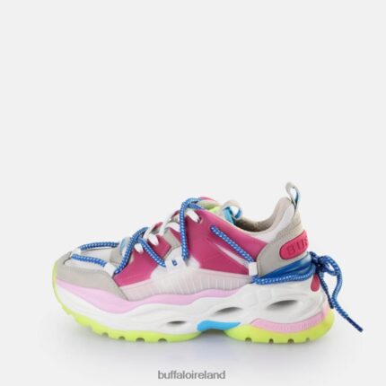 Light Grey/Neon Multicolour Buffalo Triplet Lace Sneakers Low vegan |Sneakers F06ZHH747