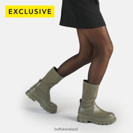 Olive Buffalo Aspha Sock Boot Short Boot vegan |Boots F06ZHH652