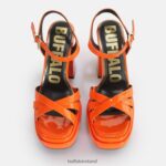Orange Buffalo May Donna heeled sandals vegan |Sandals F06ZHH326 - Image 3