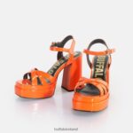 Orange Buffalo May Donna heeled sandals vegan |Sandals F06ZHH326 - Image 4