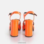 Orange Buffalo May Donna heeled sandals vegan |Sandals F06ZHH326 - Image 6
