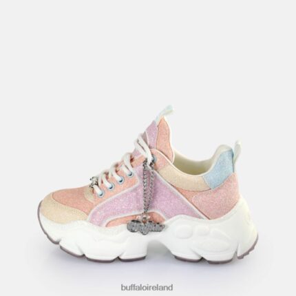 Peach Multi Buffalo Binary Glam Sneakers Low vegan |Sneakers F06ZHH324