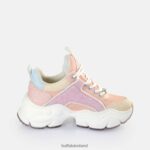 Peach Multi Buffalo Binary Glam Sneakers Low vegan |Sneakers F06ZHH324 - Image 6