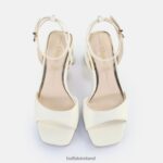 Pearl White Buffalo April Neat Heeled Sandals vegan |Sandals F06ZHH244 - Image 2
