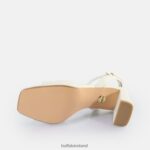 Pearl White Buffalo April Neat Heeled Sandals vegan |Sandals F06ZHH244 - Image 6