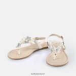 Pearl White Buffalo Capri Sparkling Butterfly Sandals vegan |Sandals F06ZHH385 - Image 3