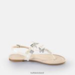 Pearl White Buffalo Capri Sparkling Butterfly Sandals vegan |Sandals F06ZHH385 - Image 5