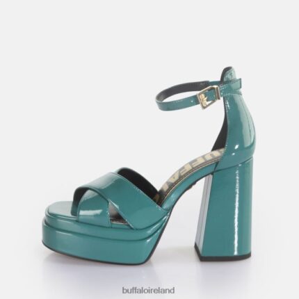 Petrol Buffalo May Cross heeled sandals vegan |Sandals F06ZHH455