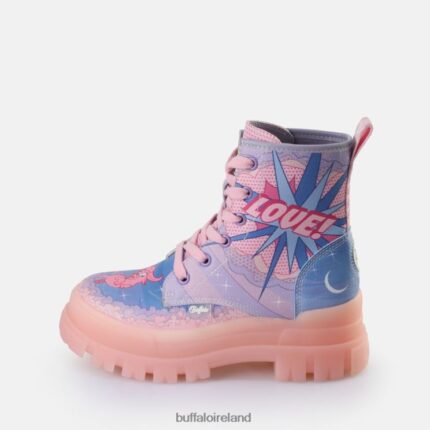 Purple Love Buffalo Aspha Lace Up Hi Ankle Boot vegan |Boots F06ZHH437