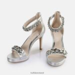 Silver Buffalo Serena Chain heeled sandal vegan |Sandals F06ZHH307 - Image 3
