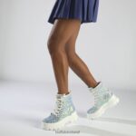 Silver/Cream Buffalo Aspha Lace Up HI Ankle Boot vegan |Boots F06ZHH372 - Image 2