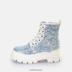 Silver/Cream Buffalo Aspha Lace Up HI Ankle Boot vegan |Boots F06ZHH372