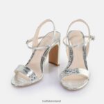 Snake Silver Buffalo Jean Neat heeled sandal vegan |Sandals F06ZHH39 - Image 3