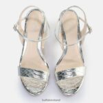 Snake Silver Buffalo Jean Neat heeled sandal vegan |Sandals F06ZHH39 - Image 6