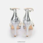 Snake Silver Buffalo Monroe 2 heeled sandal vegan |Sandals F06ZHH229 - Image 2