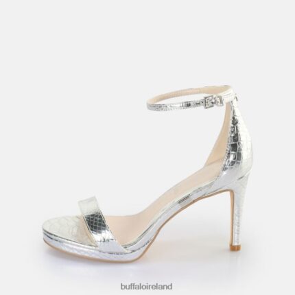 Snake Silver Buffalo Monroe 2 heeled sandal vegan |Sandals F06ZHH229