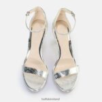 Snake Silver Buffalo Monroe 2 heeled sandal vegan |Sandals F06ZHH229 - Image 6
