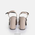 Taupe Buffalo May Donna heeled sandals vegan |Sandals F06ZHH325 - Image 6