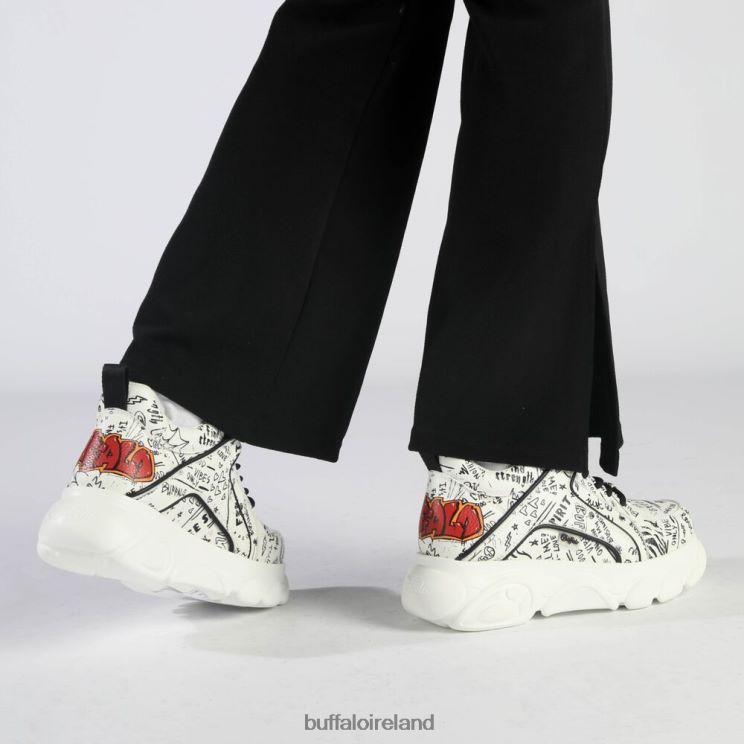 White/Black Buffalo CLD Corin Graffiti Sneakers Low vegan |Sneakers F06ZHH140 - Image 2